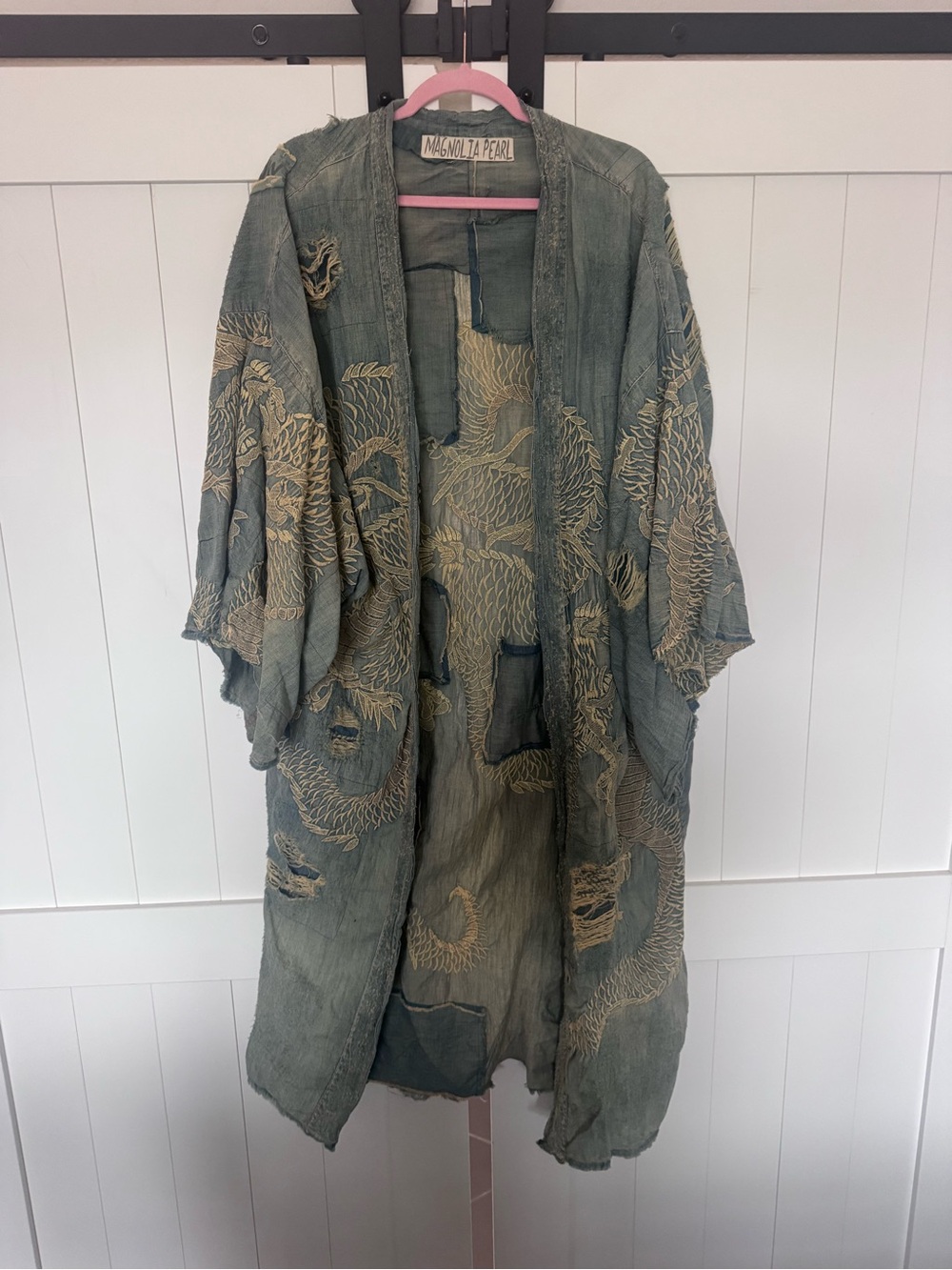 Magnolia Pearl Denim Dragon Daiji Kimono Jacket 517 Washed Indigo